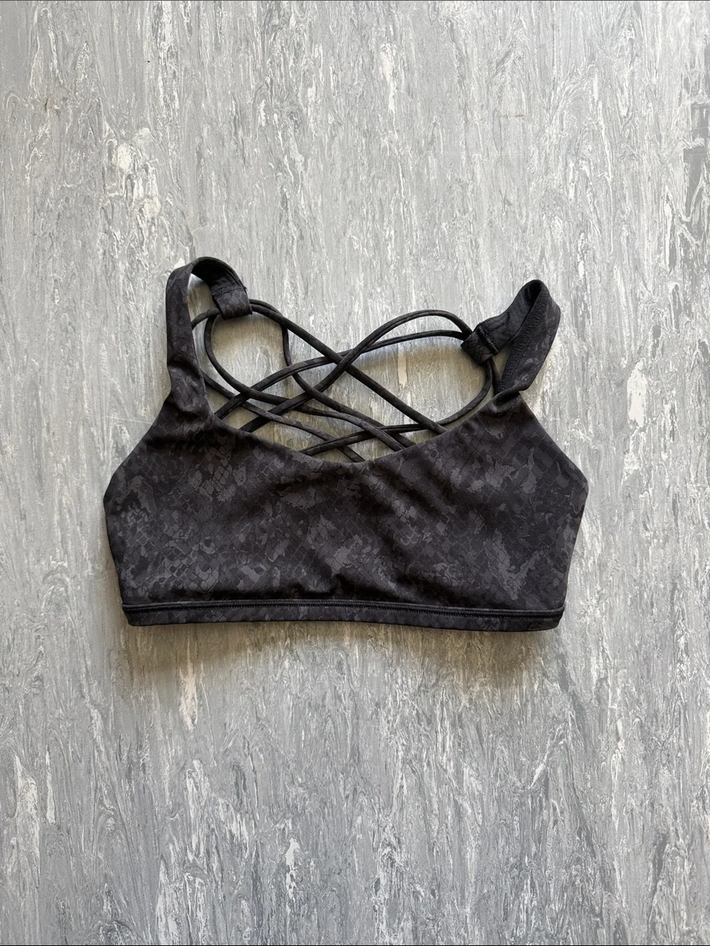 Lululemon Free to Be Black Patterned Sports Bra